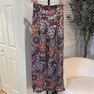 Ark & Co Boho Tie-Dye Print Wide-Leg Pants – XS